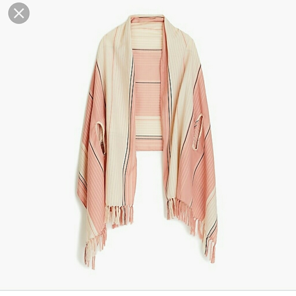 J.Crew factory striped cape-scarf polyester New